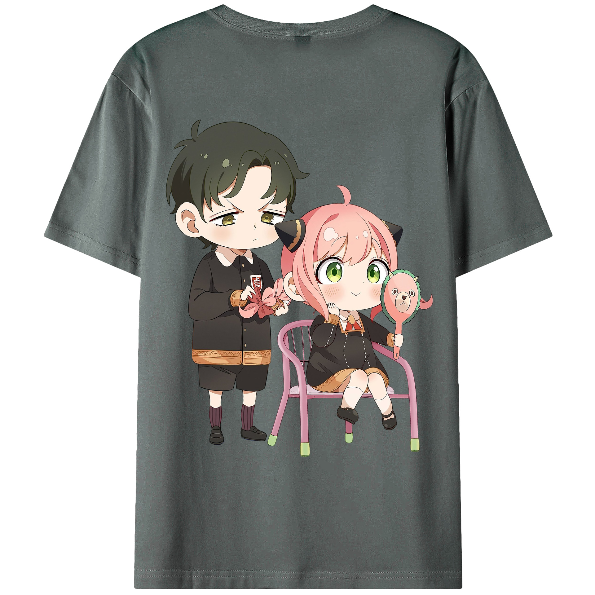 （画像用） SPY×FAMILY间谍家家酒 綿100％ メンズ半袖Tシャツ（バックプリント） 通気性